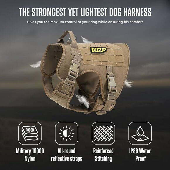 KQP Tactical Dog Harness No-pull Extra Large Military Training Vest Handle - NIB - Picture 3 of 10